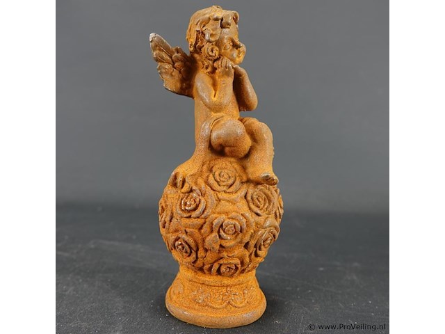 Ijzeren 'sorella' engel beeldje met roestpatina - afbeelding 4 van  5