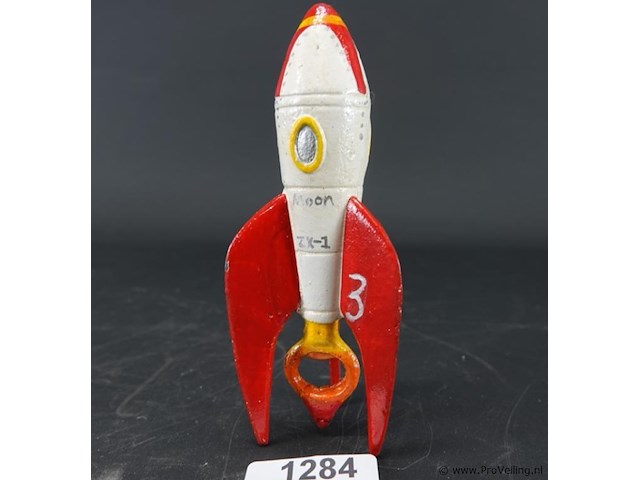 Ijzeren toscano retro rocket ship flessenopener - afbeelding 2 van  5