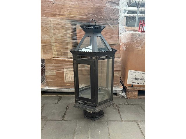 Ijzeren tuinlantaarn hoogte 100 cm (5x) - afbeelding 1 van  5