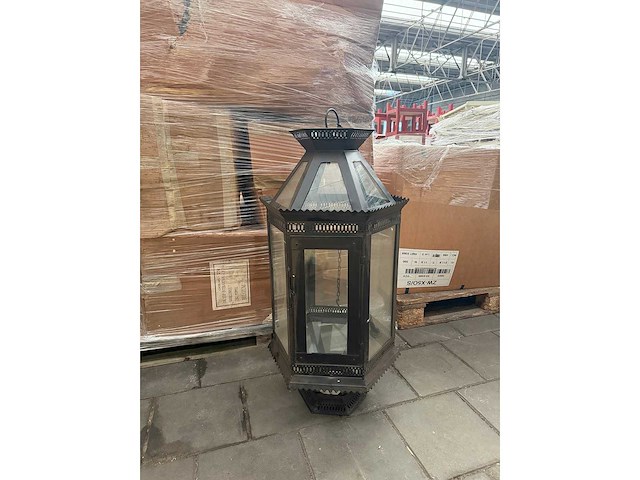 Ijzeren tuinlantaarn hoogte 100 cm (5x) - afbeelding 2 van  5