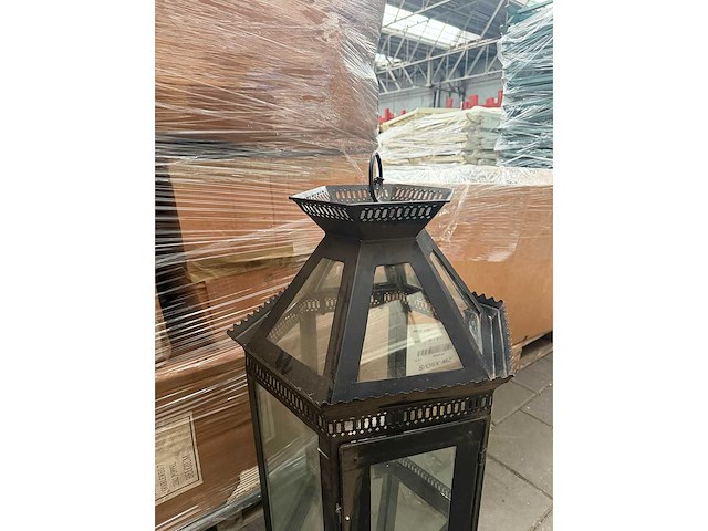 Ijzeren tuinlantaarn hoogte 100 cm (5x) - afbeelding 4 van  5