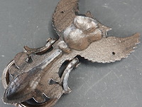 Ijzeren uil als deurklopper - afbeelding 5 van  5