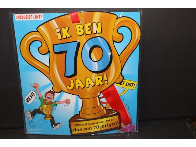Ik ben 70 jaar beker met lint in kr 15 - afbeelding 1 van  3
