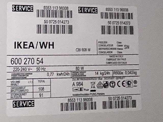 Ikea 600 270 54 vriezer - afbeelding 4 van  4