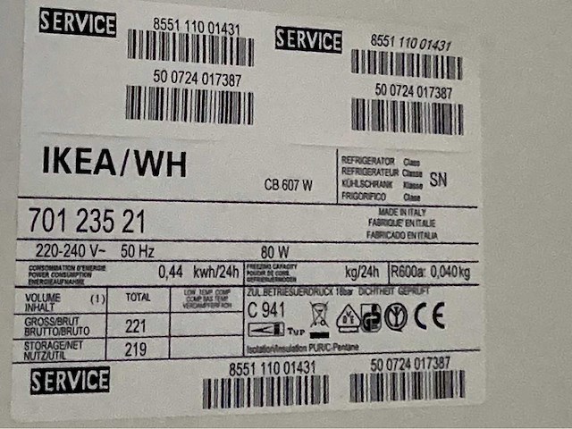 Ikea 701 235 21 koelkast - afbeelding 3 van  3