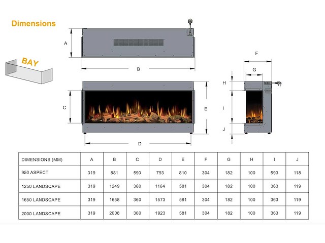 Ilectro - landscape - 165 - elektrische kachel - inbouw - afbeelding 5 van  11