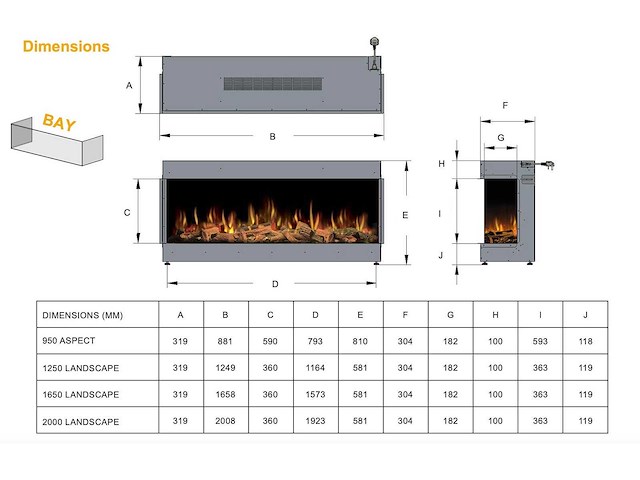 Ilectro - landscape - 165 - elektrische kachel - inbouw - afbeelding 6 van  10