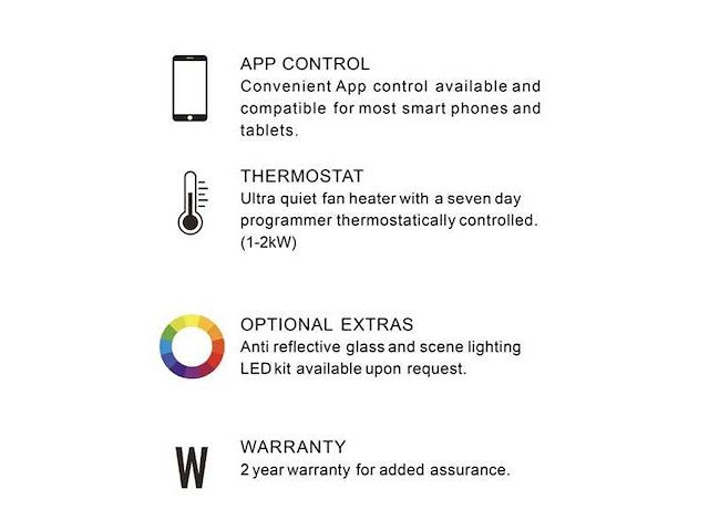 Ilektro - 950 - hoge ruit - elektrische kachel - inbouw - afbeelding 3 van  4