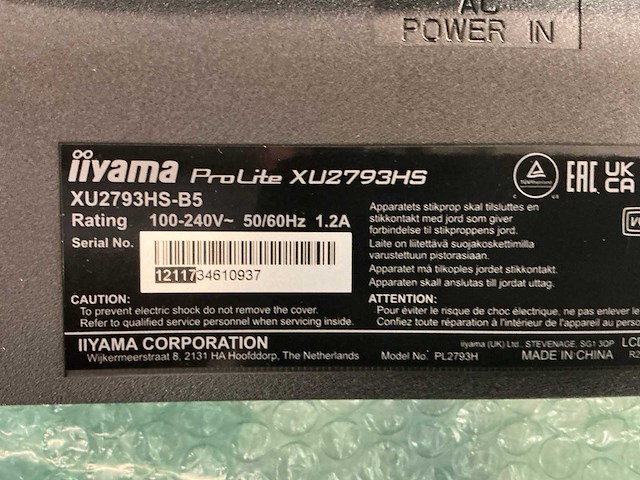Ilyama xu27o3hs-b5 monitor met toebehoren - afbeelding 2 van  13