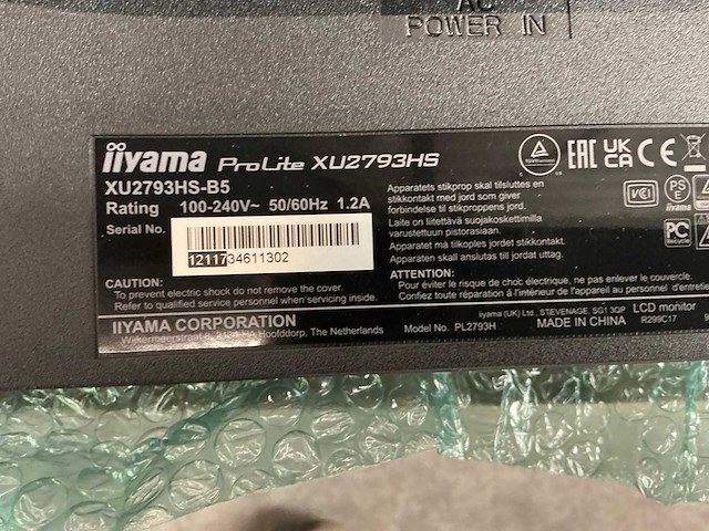 Ilyama xu27o3hs-b5 monitor met toebehoren - afbeelding 2 van  8