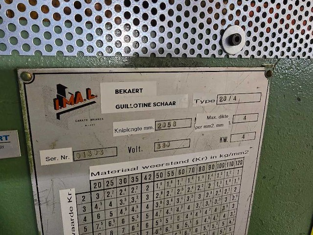 Imal - 20 / 4 - guillotineschaar - afbeelding 7 van  8
