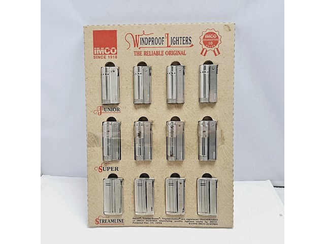 Imco austria aanstekers collectie met display uit 1956 - afbeelding 1 van  8