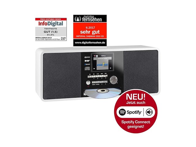 Imperial dabman i200 internet/dab+ radio met cdspeler wit - afbeelding 2 van  5
