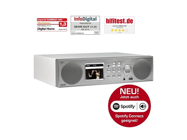 Imperial dabman i450 internet/dab+ radio zilver/wit - afbeelding 2 van  4
