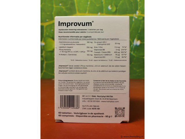 Improvum voedingssupplementen, diverse soorten o.a. antioxidanten & oxidatieve stress - afbeelding 3 van  9