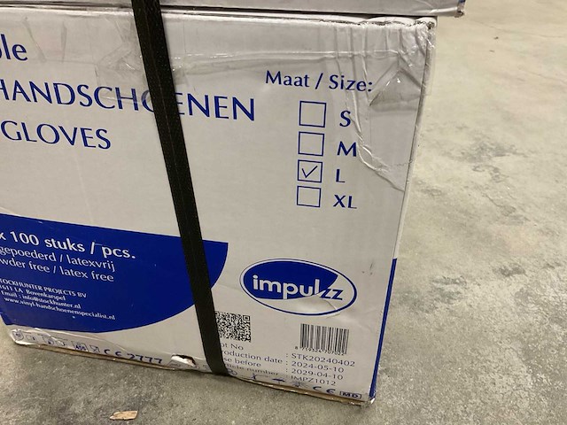 Impulzz clear (mt l) doos á 100 stuks disposable vinyl handschoenen (20x) - afbeelding 2 van  3