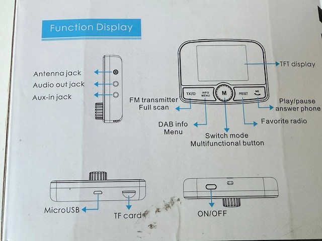 In-car dab & fm transmitter bluetooth - afbeelding 4 van  6
