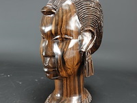 In coromandelhout gesneden buste - afbeelding 1 van  5