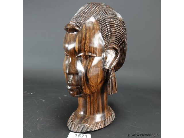 In coromandelhout gesneden buste - afbeelding 1 van  5