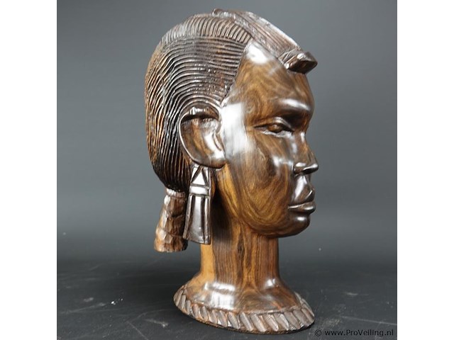 In coromandelhout gesneden buste - afbeelding 4 van  5