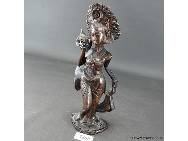 In coromandelhout gesneden indische dame - afbeelding 2 van  5