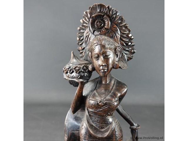 In coromandelhout gesneden indische dame - afbeelding 3 van  5