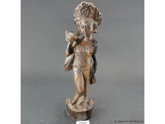 In coromandelhout gesneden indische dame - afbeelding 1 van  5