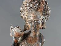 In coromandelhout gesneden indische dame - afbeelding 2 van  5