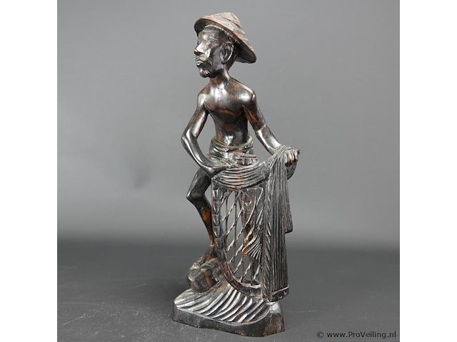 In coromandelhout gesneden indische visserman - afbeelding 2 van  5