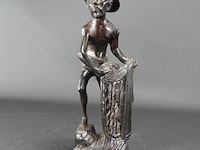 In coromandelhout gesneden indische visserman - afbeelding 1 van  5