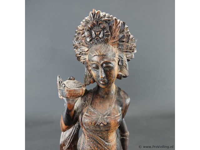 In coromandelhout gesneden indische vrouw - afbeelding 3 van  5