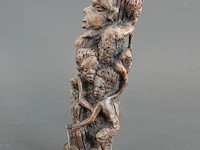 In ebbenhout gesneden makonde/ ujamaa 'tree of life' (levensboom) - afbeelding 2 van  5