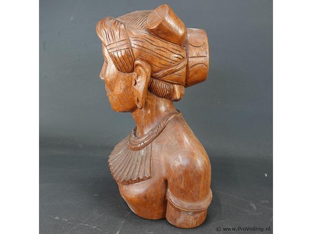 In hardhout gesneden buste - afbeelding 3 van  5