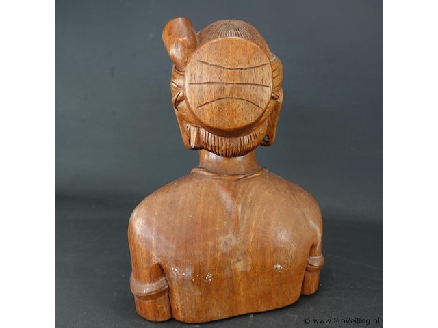 In hardhout gesneden buste - afbeelding 4 van  5