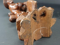 In hardhout gesneden chinese visser - afbeelding 5 van  5