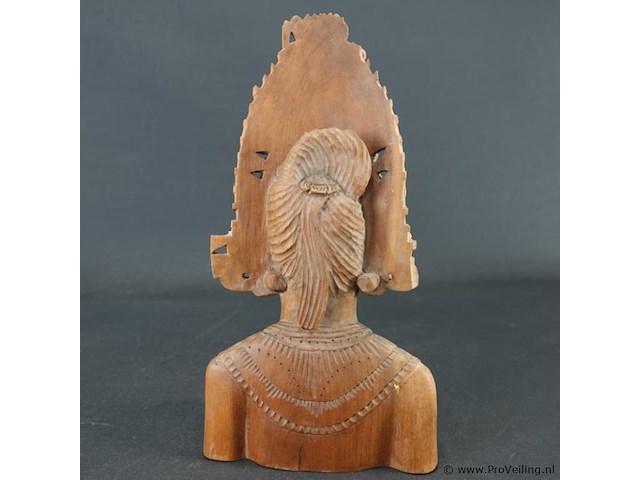 In hardhout gesneden indische buste - afbeelding 4 van  5
