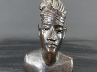 In hardhout gesneden indische buste - afbeelding 1 van  5