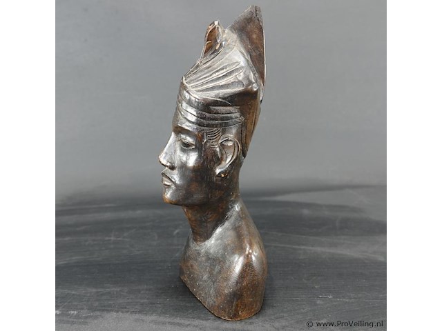 In hardhout gesneden indische buste - afbeelding 2 van  5