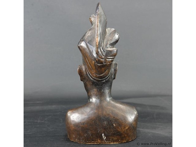 In hardhout gesneden indische buste - afbeelding 3 van  5