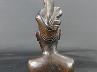 In hardhout gesneden indische buste - afbeelding 3 van  5