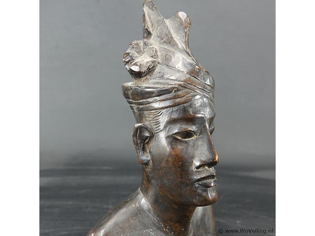 In hardhout gesneden indische buste - afbeelding 4 van  5