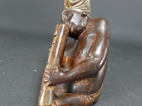 In hardhout gesneden indische fluitspeler - afbeelding 2 van  5