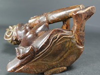 In hardhout gesneden indische fluitspeler - afbeelding 5 van  5