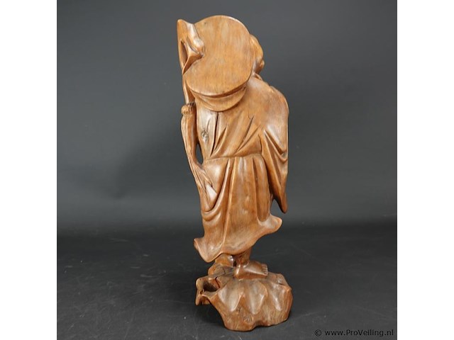 In hardhout gesneden oosterse wijze man - afbeelding 3 van  5
