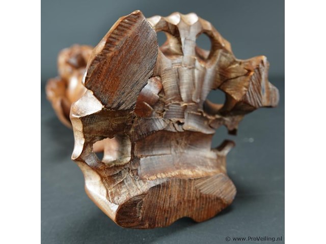 In hardhout gesneden oosterse wijze man - afbeelding 5 van  5