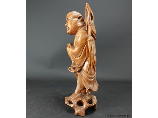 In hardhout gesneden oosterse wijze man - afbeelding 2 van  5