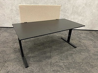 In hoogte instelbaar bureau 160x80 beige zwart - afbeelding 4 van  12