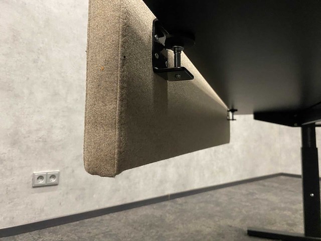In hoogte instelbaar bureau 160x80 beige zwart - afbeelding 2 van  12