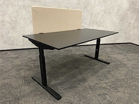 In hoogte instelbaar bureau 160x80 beige zwart - afbeelding 5 van  12
