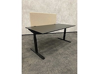 In hoogte instelbaar bureau 160x80 beige zwart - afbeelding 6 van  12